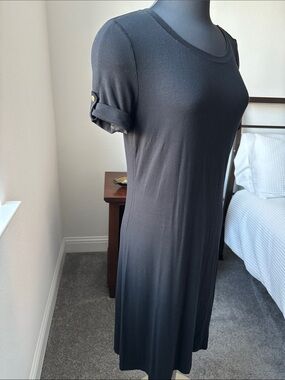 Classic Black Short Sleeve T-Shirt Dress
